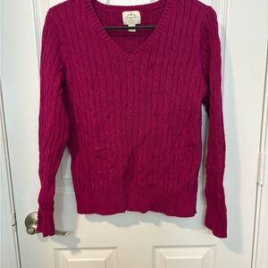 St. John's Bay V-Neck Sweater - Fuchsia